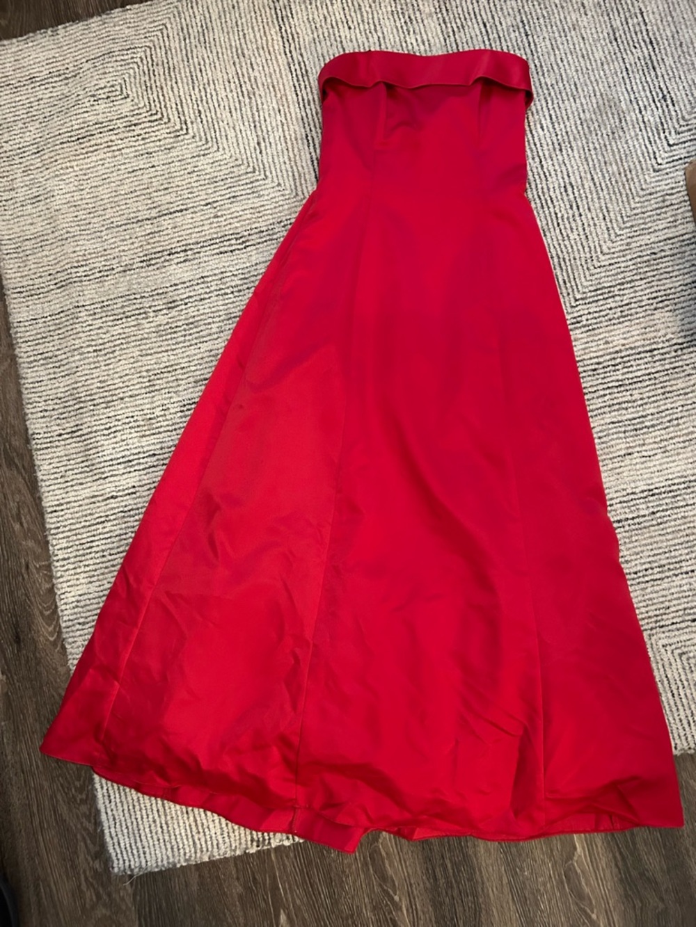Y2K Urban Girl Nites Size 14 Prom Strapless Red A-Line Evening Dress Vintage